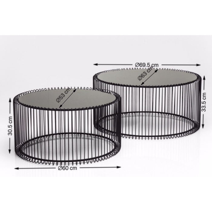 Kare Design Wire Salontafel - Set Van 2 - Wit