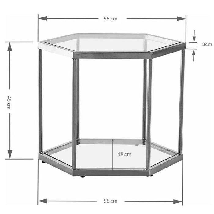 Kare Salontafel Comb Silver