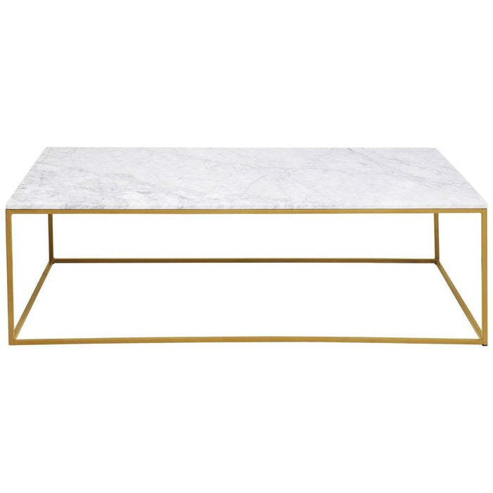 Kare Design Key West Gold Salontafel - 120 Cm - Wit Marmer