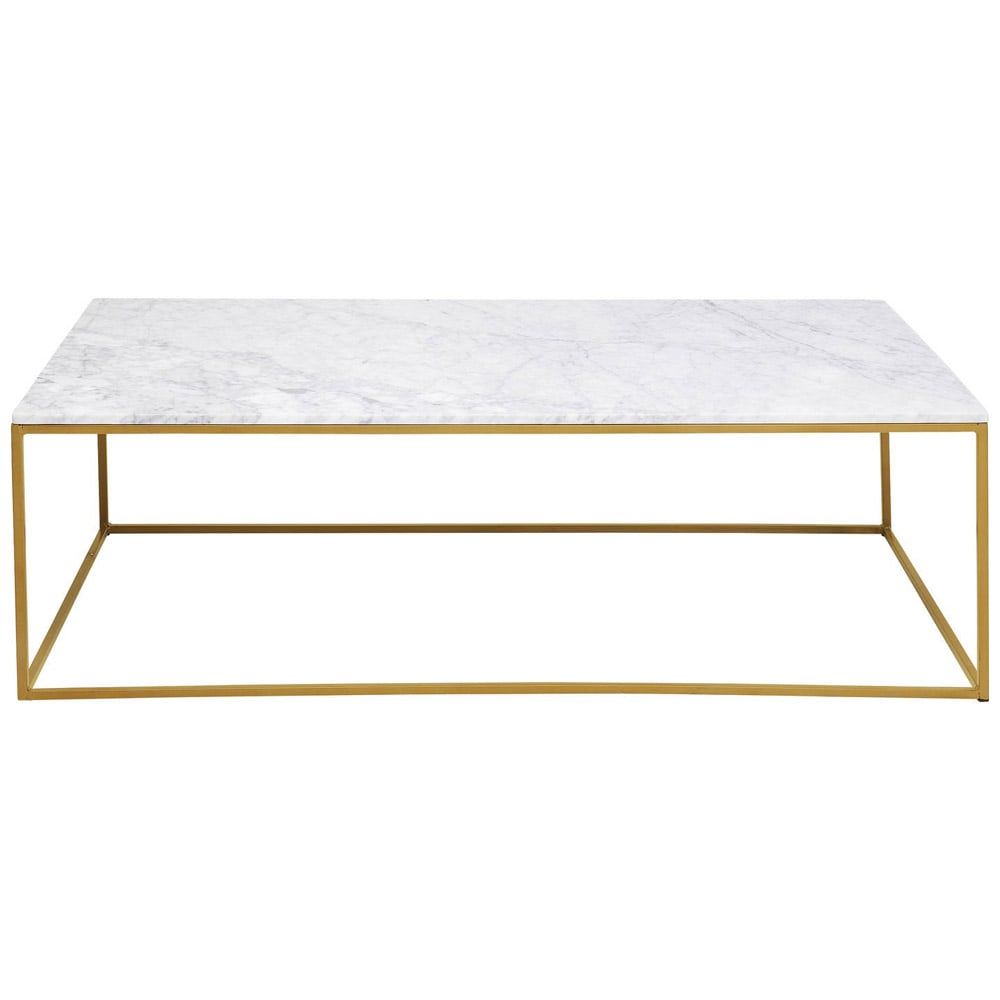 Kare Design Key West Gold Salontafel - 120 Cm - Wit Marmer