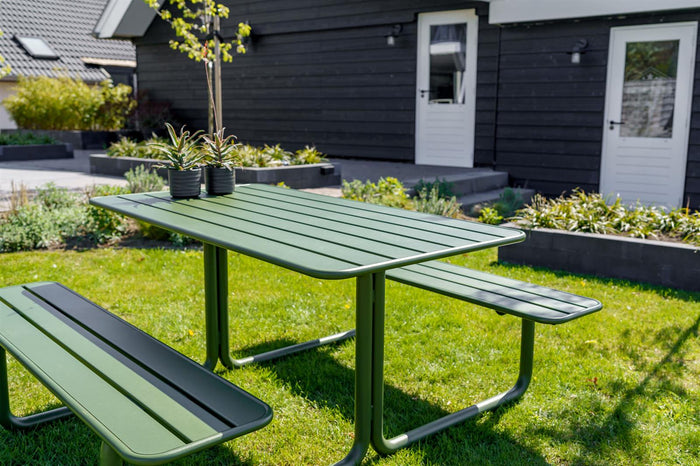 Metalen picknicktafel Max olijfgroen