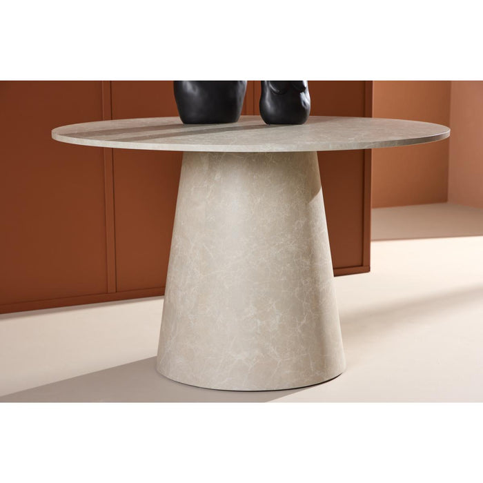 Svea - Kiro ronde eettafel - ø120 cm - marmerlook - beige