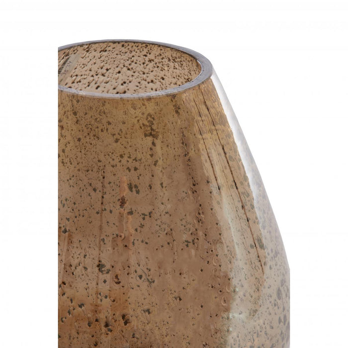 Light & Living Laterza vaas Ø31x35 cm - glas steenslag amber