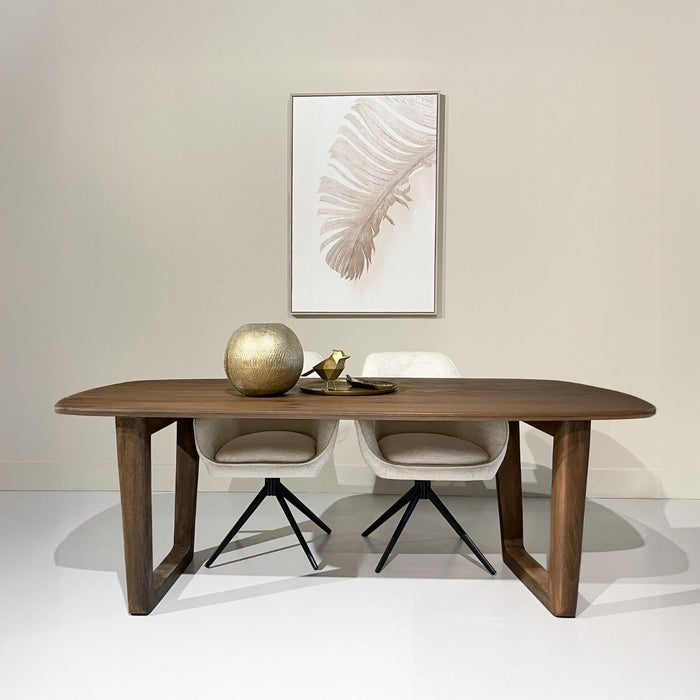 Livingfurn - Eetkamertafel Cortez - Bruin - Mangohout - 200 cm