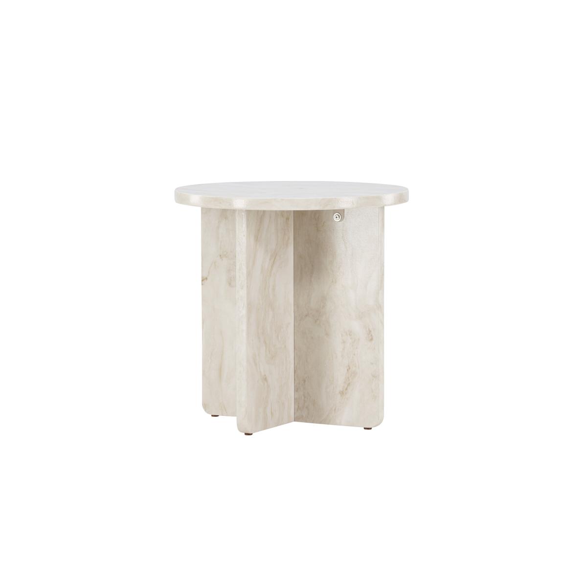 Svea - Carlo ronde bijzettafel - ø50 cm - marmerlook