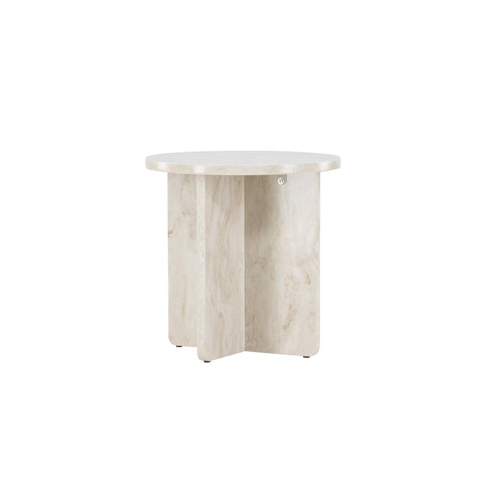 Svea - Carlo ronde bijzettafel - ø50 cm - marmerlook