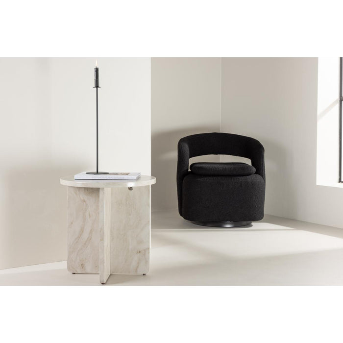 Svea - Carlo ronde bijzettafel - ø50 cm - marmerlook