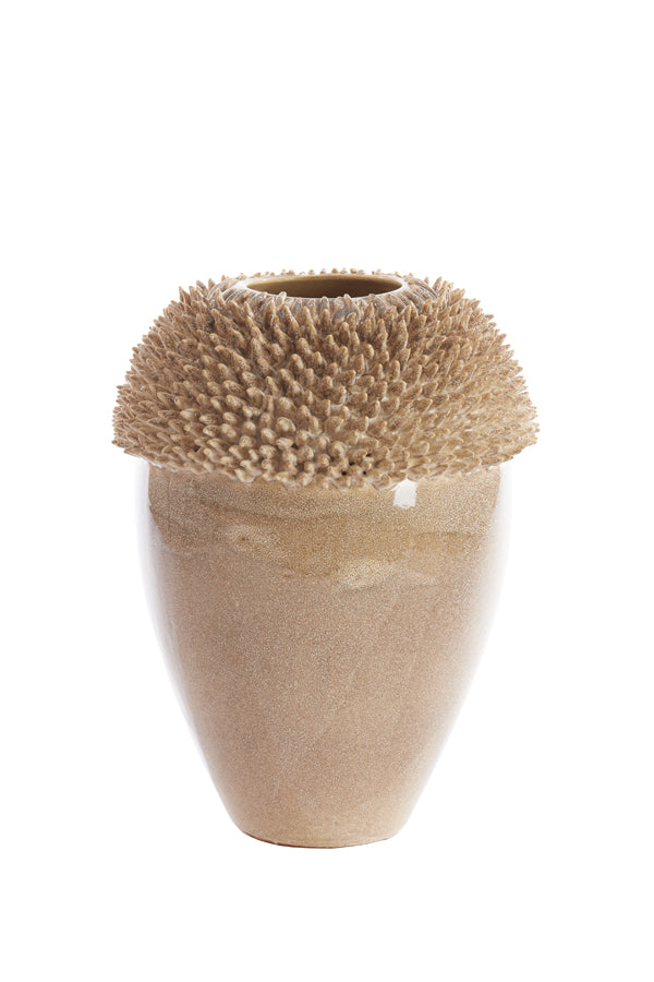 Light&living Vaas deco 33x32x47,5 cm SANGKU keramiek taupe