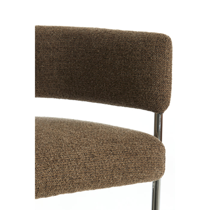 Light&living Eetkamerstoel 56x52x72 cm ADANTE donker bruin+chroom