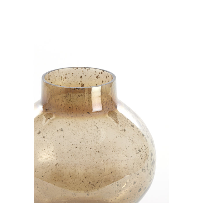 Light & Living Light&living Vaas Ø26x30 cm DUSIT glas steenslag amber