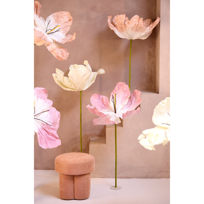 Light & Living Light&living Poef Ø42x43 cm CURTEA licht oranje