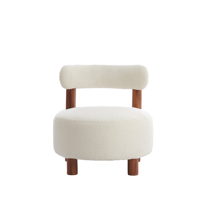 Light&living Stoel Ø74x74 cm FERENTINO acacia hout+bouclé crème